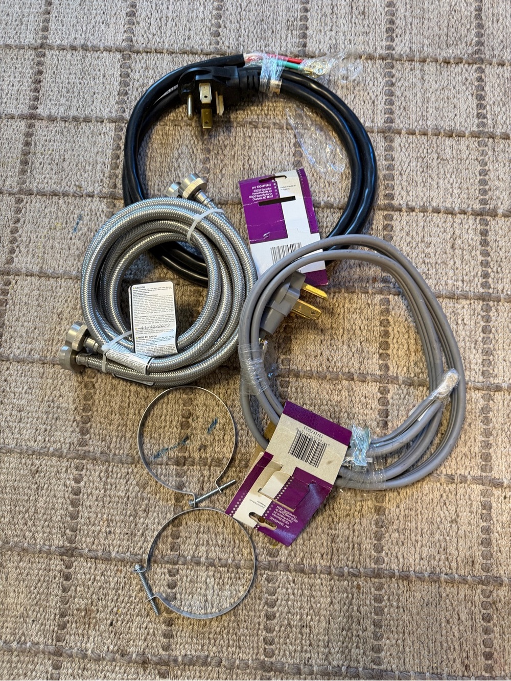 Assorted Appliance Power & Supply Cables in Black, Gray and Silver